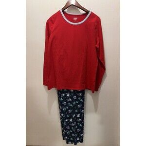 Lands’ End Women Large/Tall Winter Holiday Christmas Pajamas Set Gift Top/bottom